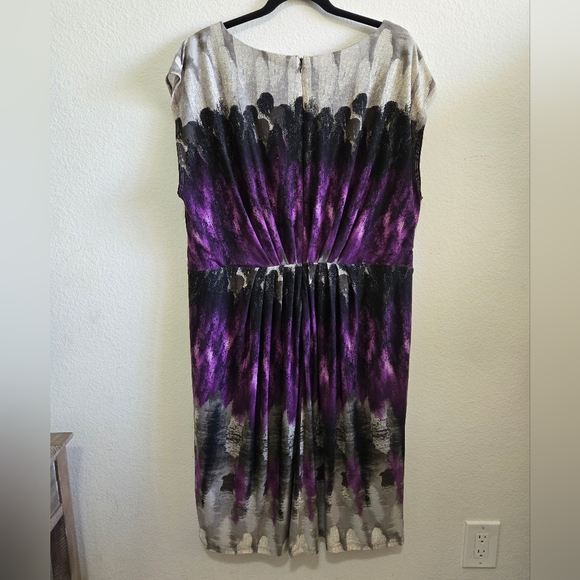 Suzi Chin for Maggy Boutique Purple Black Gray Dress - Picture 3 of 9